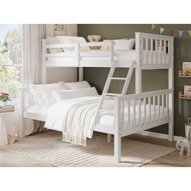 Flair Casey Detachable Triple Bunk Bed White Size: Double White Unisex Double