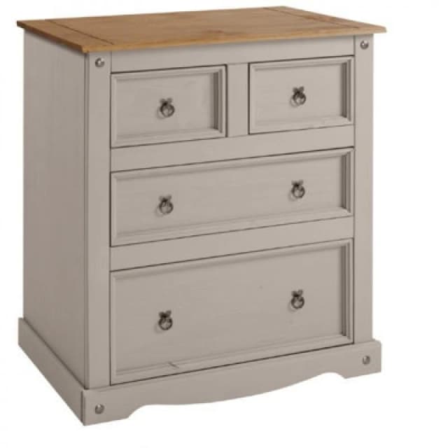 MERCERS FURNITURE Corona Grey Wax 2+2 Chest 5060335868633