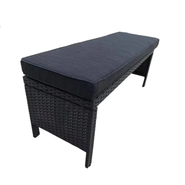 FURNITURE ONE Patio Rattan Bench Seat Dark Brown