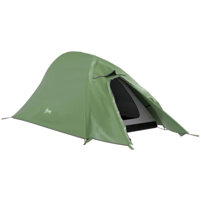 Outsunny Double Layer Camping Tent for 1-2 Man - Green A20-424V00DG