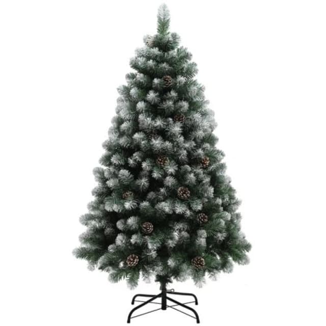 HOMCOM 5ft Artificial Pine Christmas Tree with Pinecones, Steel Base, Green 830-845V00GN