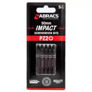 Abacus IPZ25005 PZ2 Impact Screwdriver Bits 50mm, Pack of 5
