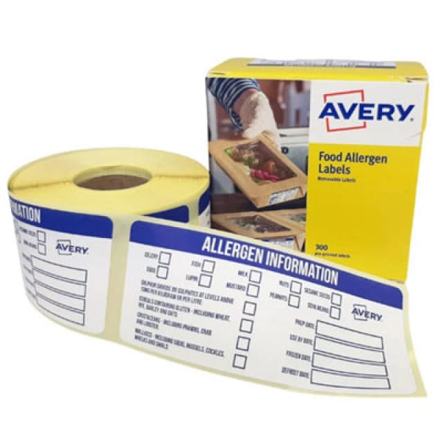 Avery Allergen Food Labels 98x40mm (Pack 300) - ETIHACCP.UK