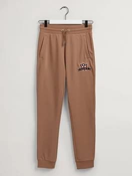 Boys, Gant Kids Banner Shield Joggers - Roasted Walnut, Roasted Walnut, Size 13-14 Years