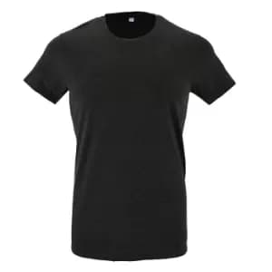 SOLS Mens Regent Slim Fit Short Sleeve T-Shirt (M) (Charcoal Marl)