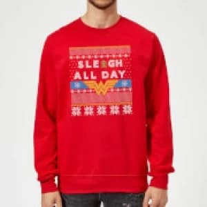 Wonder Woman 'Sleigh All Day Christmas Sweatshirt - Red - L