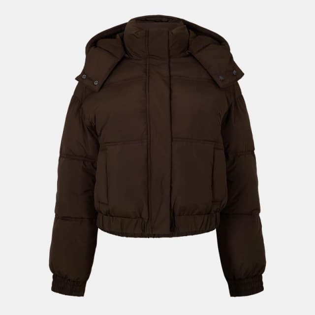 Jack Wills Womens Fletcher Quilted Short Puffer Jacket Cocoa female 12 (M)