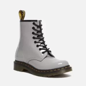 Dr. Martens Womens 1460 Patent Lamper 8-Eye Boots - Zinc Grey - UK 4