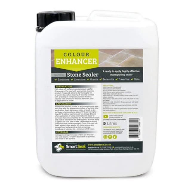 Smartseal Natural Stone Sealer, Colour Enhancer, Suitable For Sandstone, Limestone, Slate & More, 5L, Clear 5.061E+12