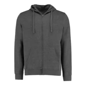 Kustom Kit Mens Full Zip Hooded Sweatshirt (3XL) (Dark Grey Marl)