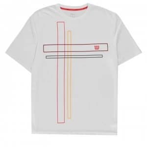 Wilson Vignette Crew T Shirt Mens - White