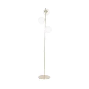 White Orb And Gold Metal Floor Lamp