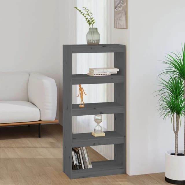 VIDAXL Vidaxl - Book Cabinet/Room Divider Grey 60x30x135.5cm Solid Wood Pine 8720286608708