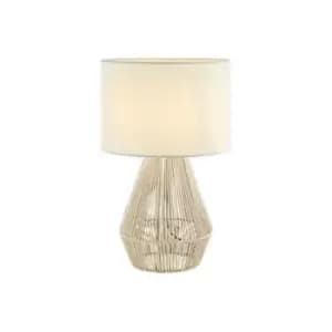 Larissa Lighting - Larissa Xanthi Table Lamp E27 Max 40W Hemp Rope, Linen Natrual On/Off Switch