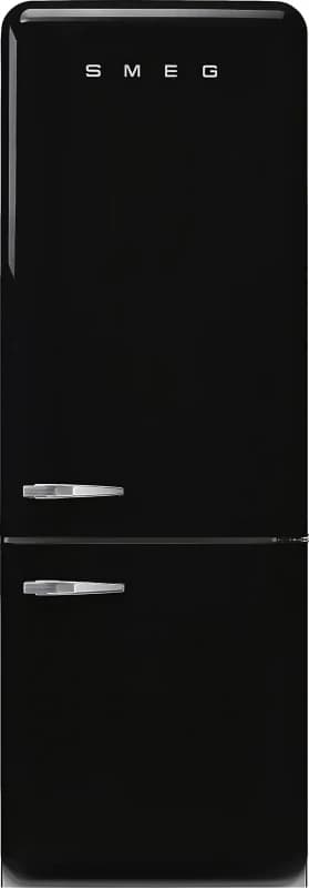 Smeg 50s Style Retro Right Hand Hinge FAB38RBL6 205cm Frost Free Fridge Freezer - Black - D Rated