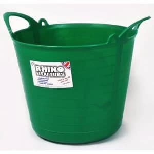 Rhino 26L Heavy Duty Flexi Flexible Garden Container Storage Bucket Tub - Green