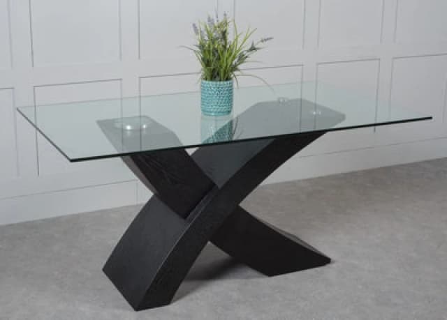 That's Furniture Valencia Black 160Cm Small Glass Dining Table