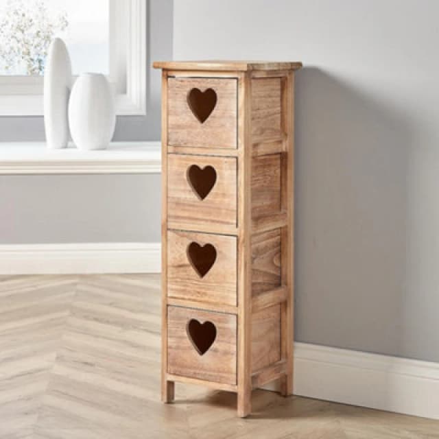 Home Source Hartsmere 4 Drawer Storage Unit Natural unisex