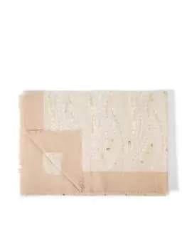 Katie Loxton Waved Dot Foil Scarf- Off White/ Gold