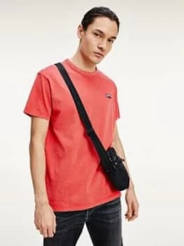 Tommy Jeans Washed Logo T-Shirt - Red, Size XL, Men