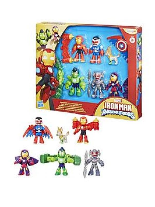 Iron Man and His Awesome Friends Marvel Armored-Up Avengers Pack Action Figure Set