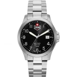 Mens JDM Military Alpha I Steel Black Dial Watch
