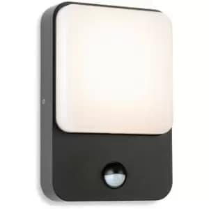Firstlight - Hero LED Wall Light with pir Graphite with White Polycarbonate Diffuser IP54