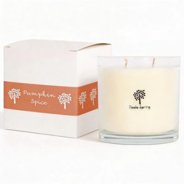 Nicola Spring 400G Soy Wax Candle - Pumpkin Spice - Double Wick Autumn Scent Jar - Long Burn Fragrance Seasonal