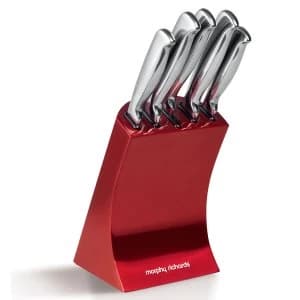 Morphy Richards 5 Piece Knife Block - Red