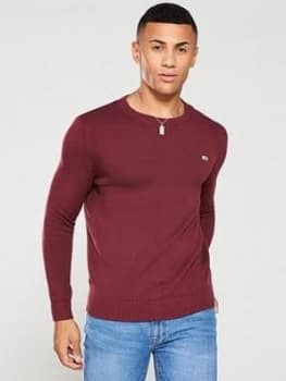 Tommy Jeans Classics Crew Neck Jumper - Burgundy