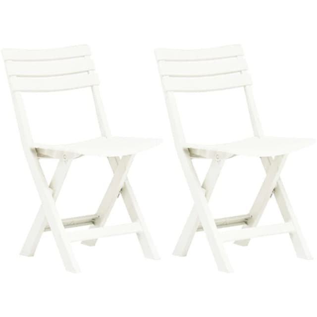 VIDAXL Folding Garden Chairs 2 pcs Plastic White Vidaxl 8719883859699