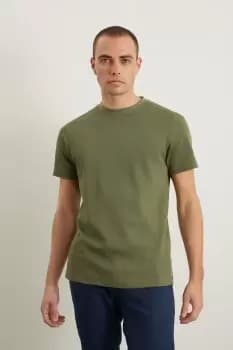 Mens Muscle Fit Popcorn Texture T-Shirt