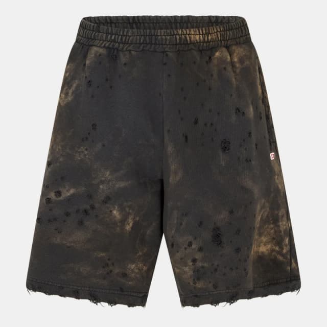 Diesel Extreme Distressed Acid Wash Shorts Black male XS