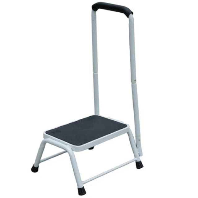 Gr8 Home Step Stool Non Slip Mat Caravan Door Ladder Van Motorhome Camper With Handrail White unisex