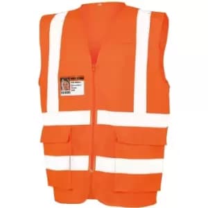SAFE-GUARD By Result Unisex Adult Executive Safety Vest (3XL) (Fluorescent Orange) - Fluorescent Orange