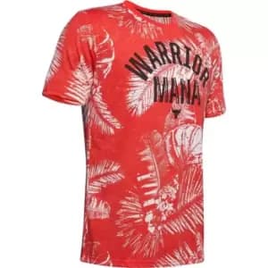 Under Armour Rock Print T Shirt Mens - Red