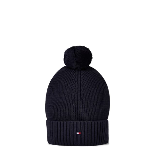 Tommy Hilfiger TH ESSENTIAL POM POM BEANIE - Blue Blue Jnr (L/XL)