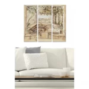 MDF316068596 Multicolor Decorative MDF Painting (3 Pieces)