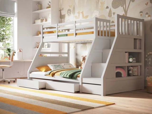 Flair Lunar Wooden Triple Bunk Bed White