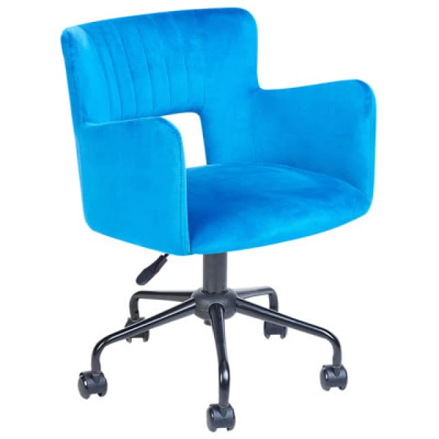 Beliani Desk Chair Sanilac Ii Velvet Blue