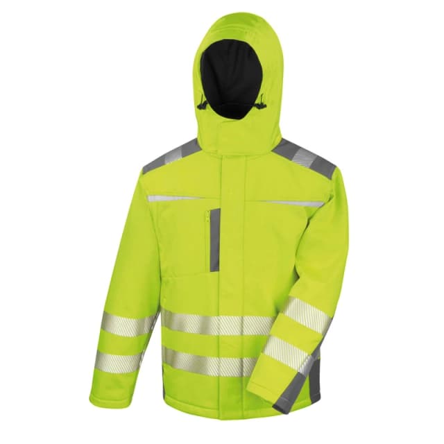 SAFE-GUARD by Result Mens Dynamic Reflective Coat in Bright Yellow Size: Small Bright Yellow Male S