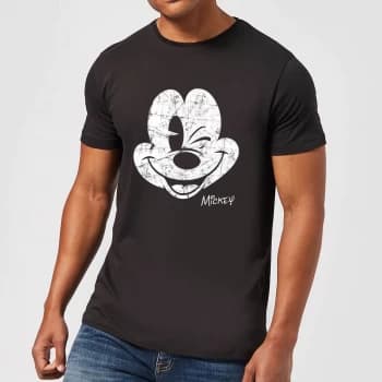 Disney Mickey Mouse Worn Face T-Shirt - Black - 3XL - Black