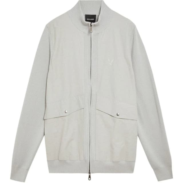 Lyle and Scott Mens Full-Zip Knitted Bomber Jacket Grey Mirage male M