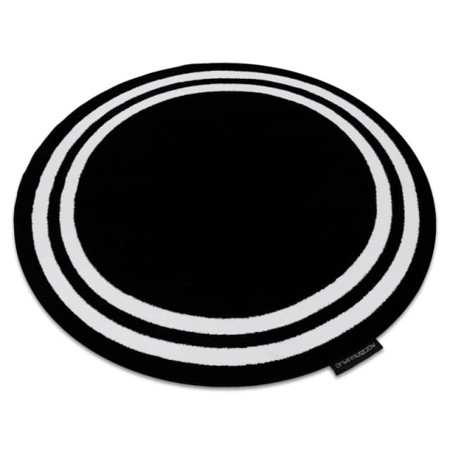 RugsX Hampton Rug in Black Size: 120cm diameter Black Unisex 120cm diameter