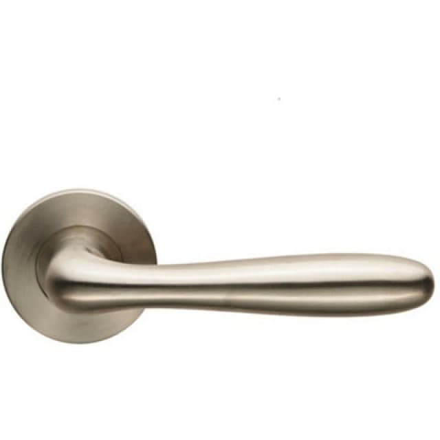 Loops PAIR Smooth Rounded Bar Handle on Slim Round Rose Concealed Fix Satin Steel Metallics