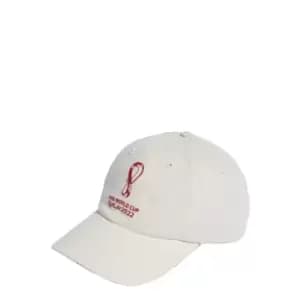 adidas Fifa World Cup Qatar 2022 Official Emblem Cap Unisex in Talc / Active Maroon