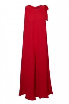 French Connection Hiva Crepe Flared Jumpsuit Red