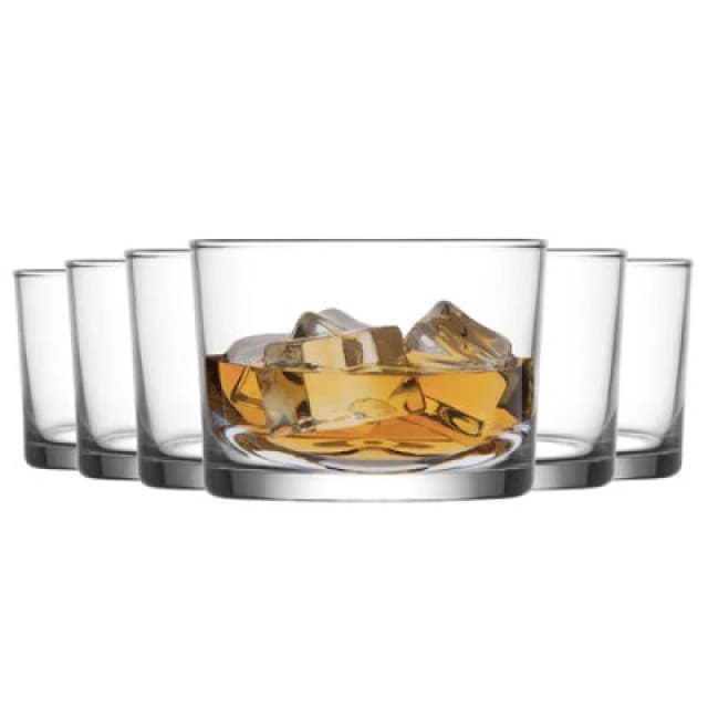 LAV Bodega Whisky Glasses - 240ml - Clear - Pack of 6 Clear unisex