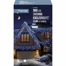 Premier Decorations Premier 960 LED Snowing Icicle Lights Plastic