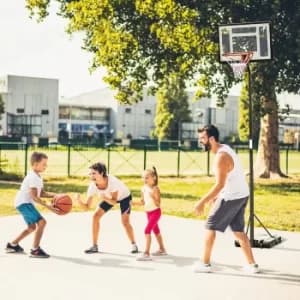 HOMCOM Steel Basketball Stand Height Adjustable Hoop Backboard Black